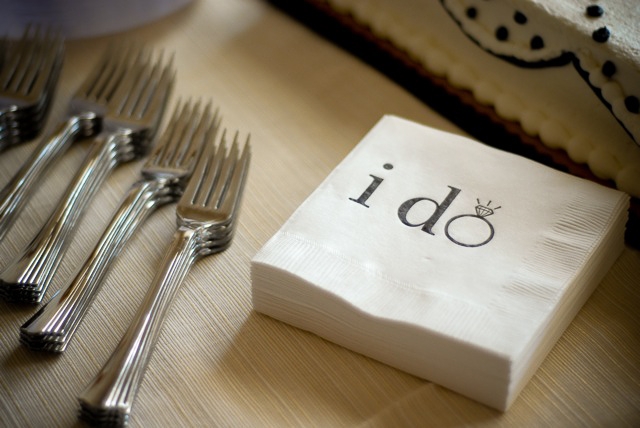 Lotus Blossom Photography Bridal Shower Photo of “I Do” Napkin