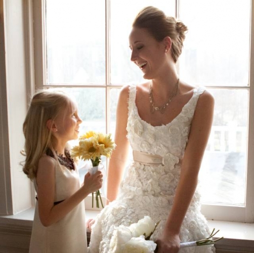Custom Bridal Gown and Flower Girl Dress