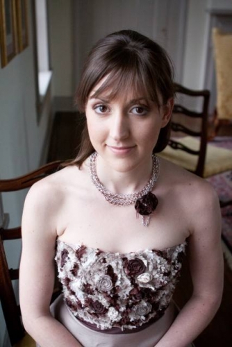 Custom Bridesmaid Dress Brown and Ivory Ruffles