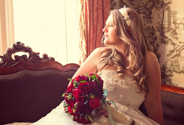 Red and Blue DIY Wedding by Jonathon Campbell Photography Red Bouquet