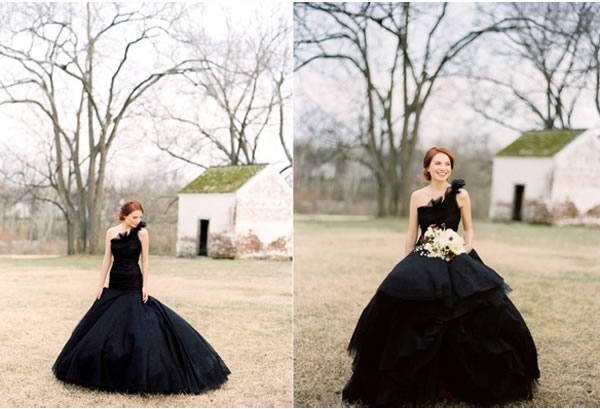 Simply Stunning Black Vera Wang Gown at b. Hughes Bridal