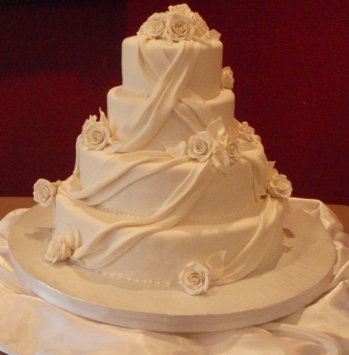The Bake Shoppe White Drapes and Roses