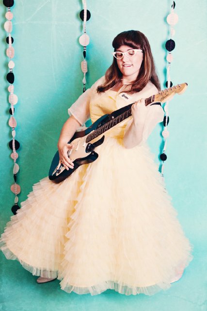 1950s-nashville-engagement-party-yellow-grease-dress