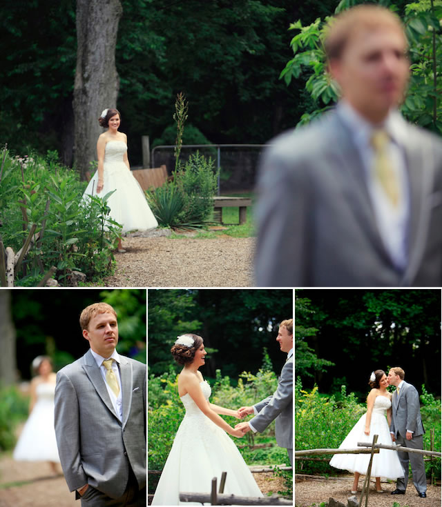 zoo nashville wedding diy crafty yellow and grey first look